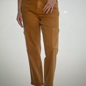 OAT New York Cargo Jeans Women’s Size6/28 Sake Green  High Rise Relaxed Straight